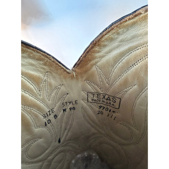 Men's Vintage Burgundy Cowboy Boots (made in Texas), Size 10B - Picture 5 of 7